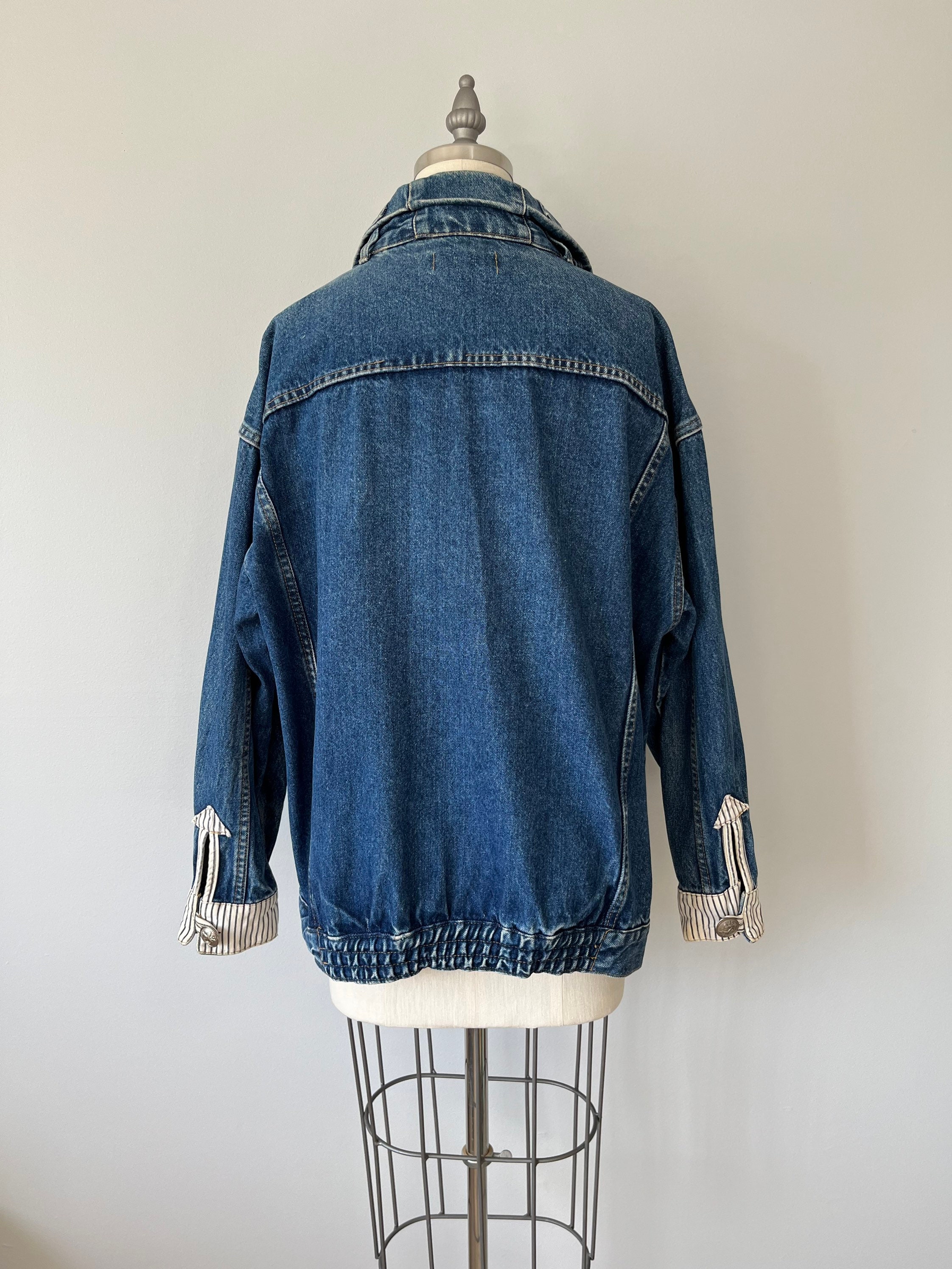 Jean Vintage Jacket / Striped Detailing / Nautical Style