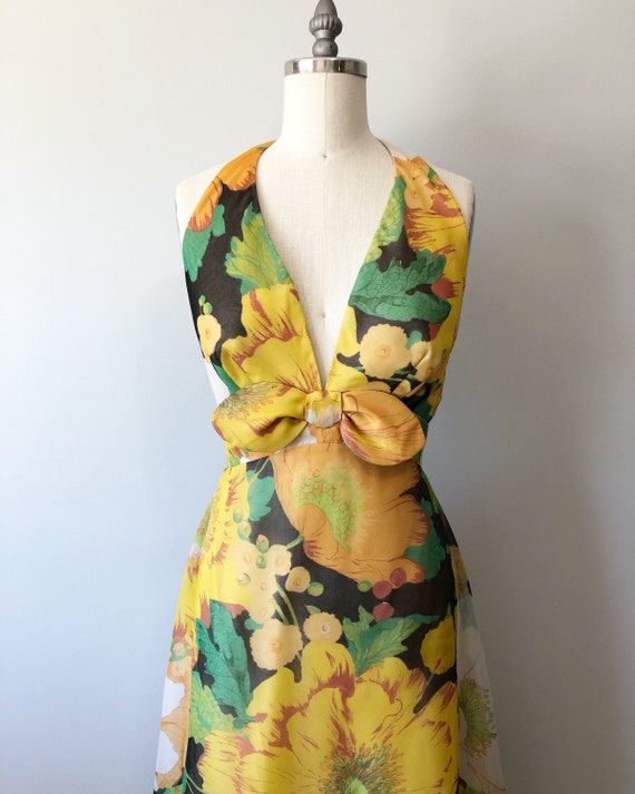 Floral Vintage Gown / Designer Vtg Dress / Matchin