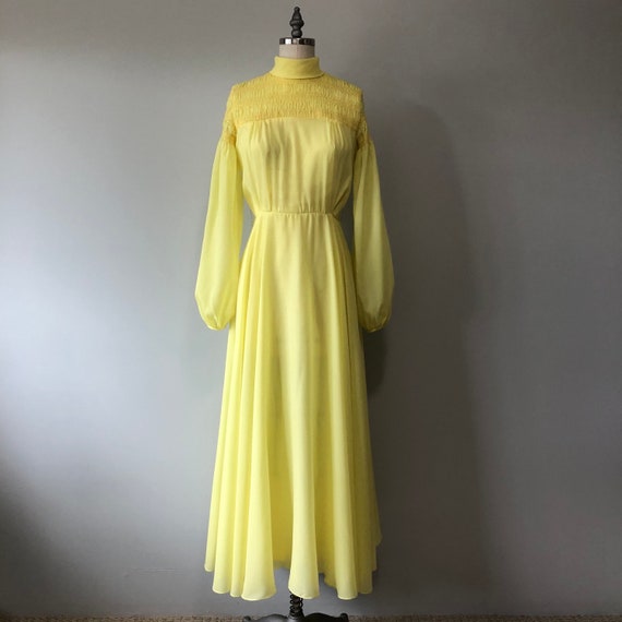 Gorgeous Yellow Gown / Vintage Sheer Light Dress … - image 6