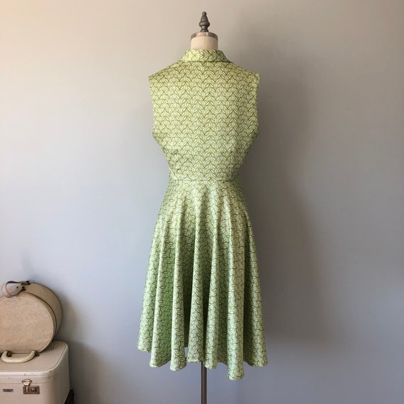 Green Handmade Day Dress / Handmade Vintage 60s D… - image 7
