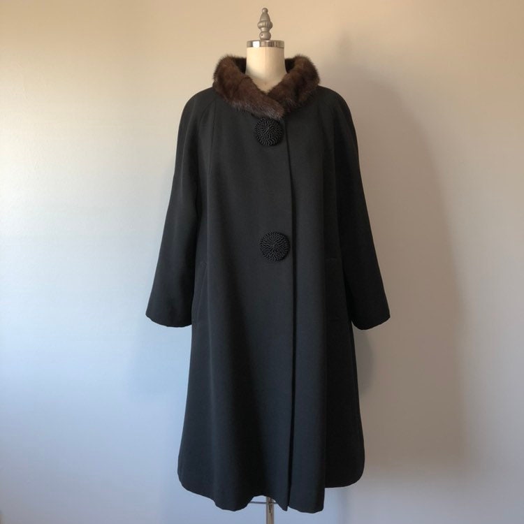 60s Vintage Coat / Black Mod Jacket / MCM / Fall Coats / | Etsy