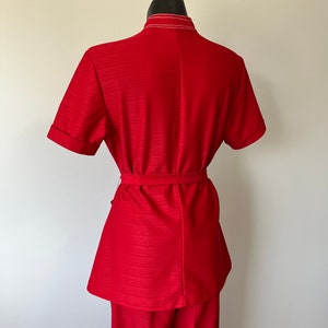 Rood Vintage Uniform / Vintage Pak / Verpleegsters Uniform / Canadees Made Uniformen / Rode Server TweedeLig / Wit Trim afbeelding 8
