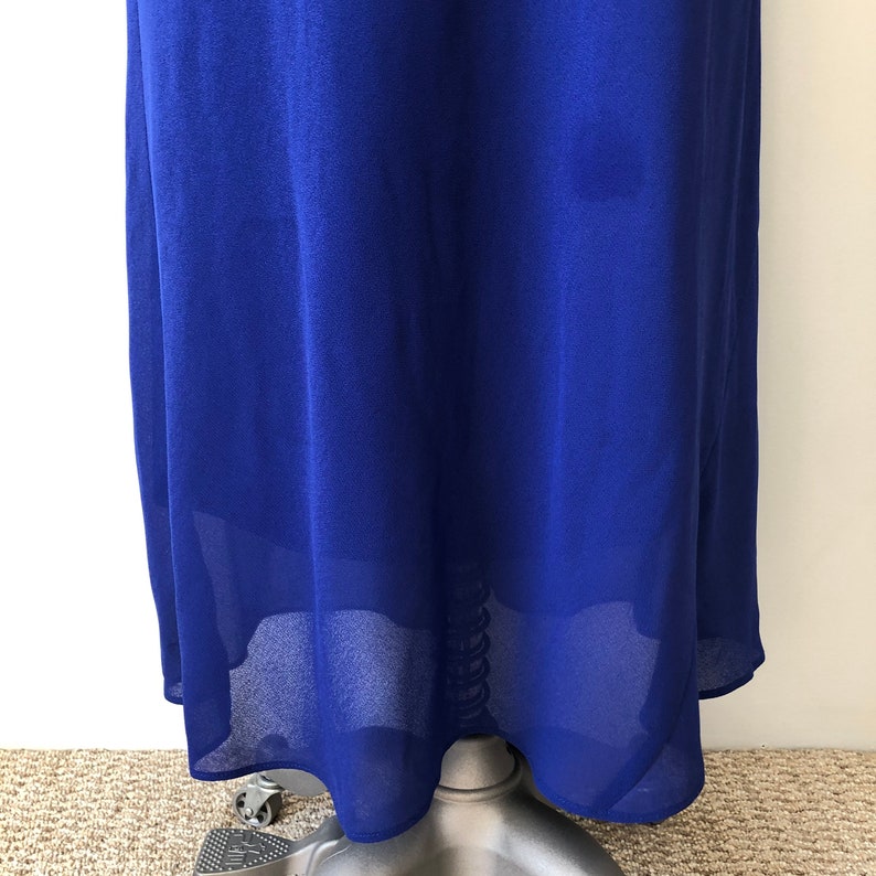 Vibrant Blue Evening Gown / Long Vintage 80s Dress / Diamond Detailing / Elegant Blue Vintage Gown / Vintage Wedding / Vintage Evening Gown image 9