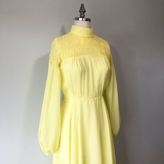 Gorgeous Yellow Gown / Vintage Sheer Light Dress … - image 1