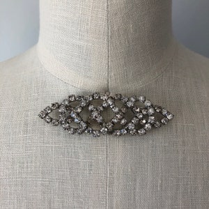 Beautiful Diamond Vintage Brooch / Sparkly 50s Pin / Hair Up-do Pin Clip / Hat Pin / Wedding Accessory / Gift