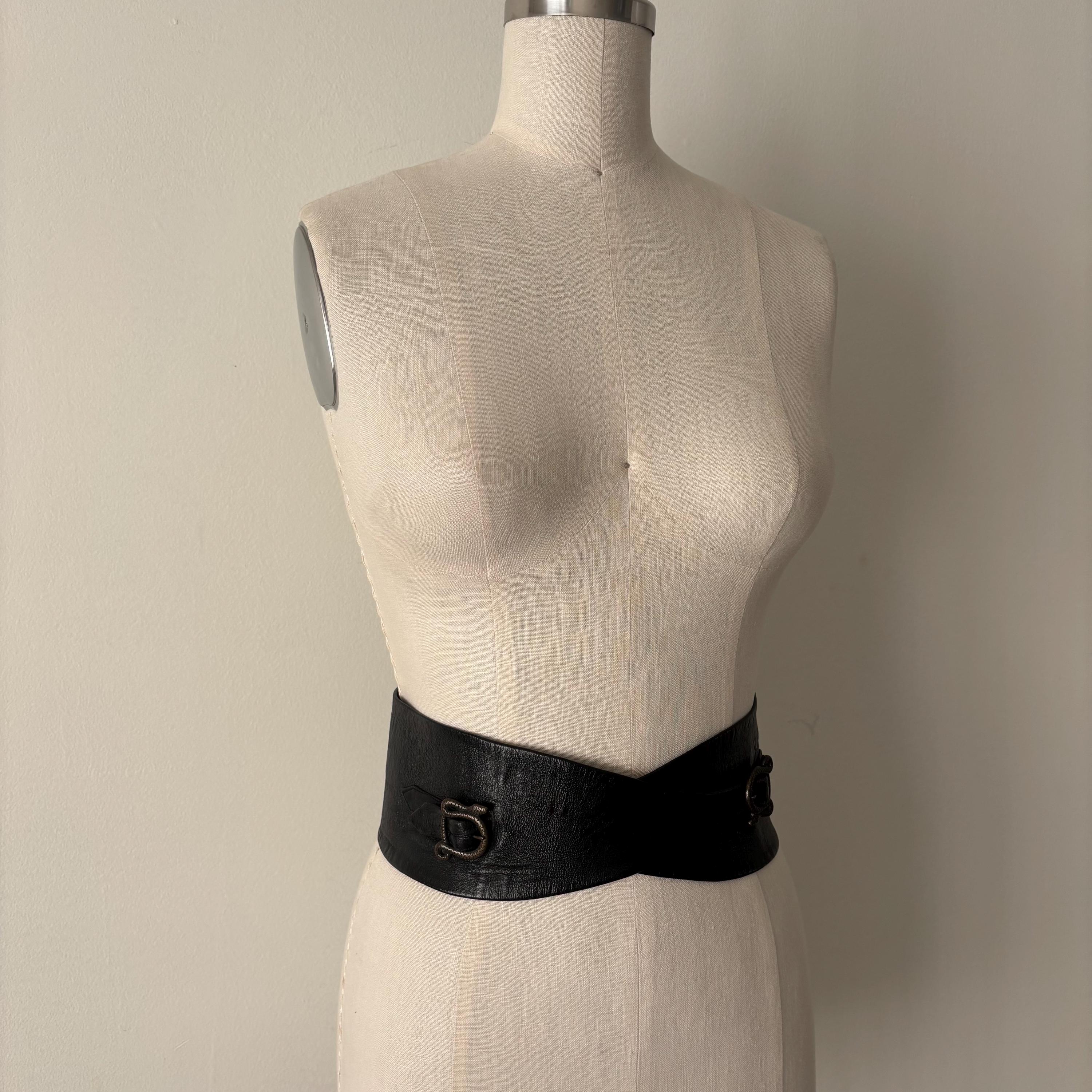 VINTAGE Black Snakeskin Dress Leather Belt Buy Black Snakeskin Embossed Belt With Gold Buckle 2.5 Cm  main image 2