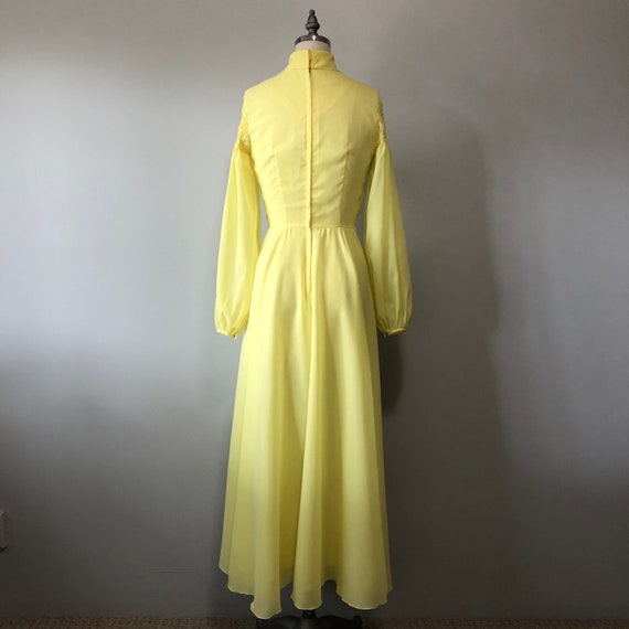 Gorgeous Yellow Gown / Vintage Sheer Light Dress … - image 8