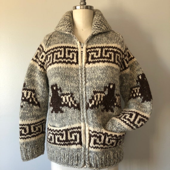 Vintage Eagle Cowichan Sweater / Heart Eye Pattern