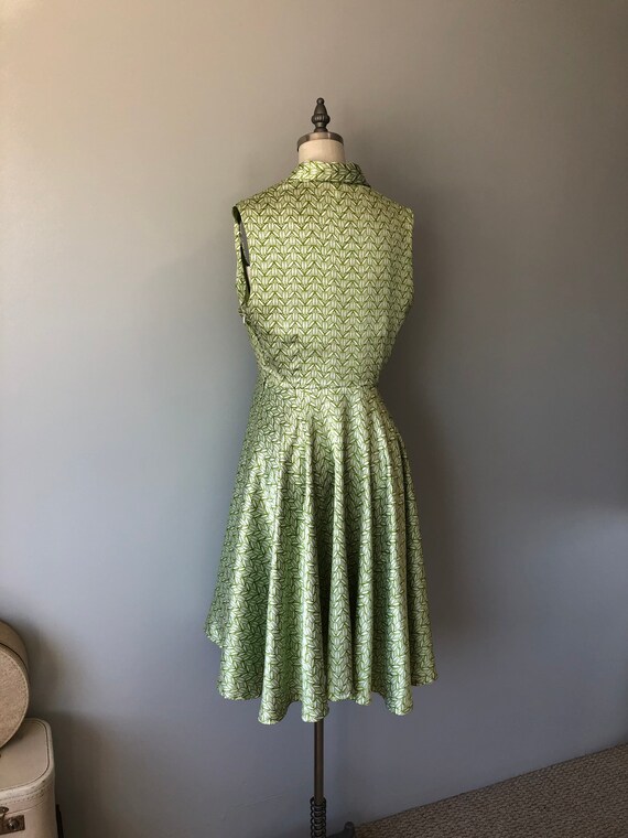 Green Handmade Day Dress / Handmade Vintage 60s D… - image 8