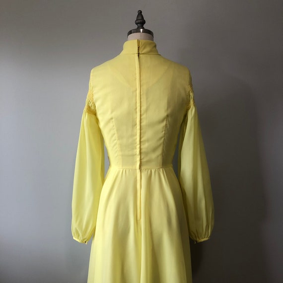 Gorgeous Yellow Gown / Vintage Sheer Light Dress … - image 7