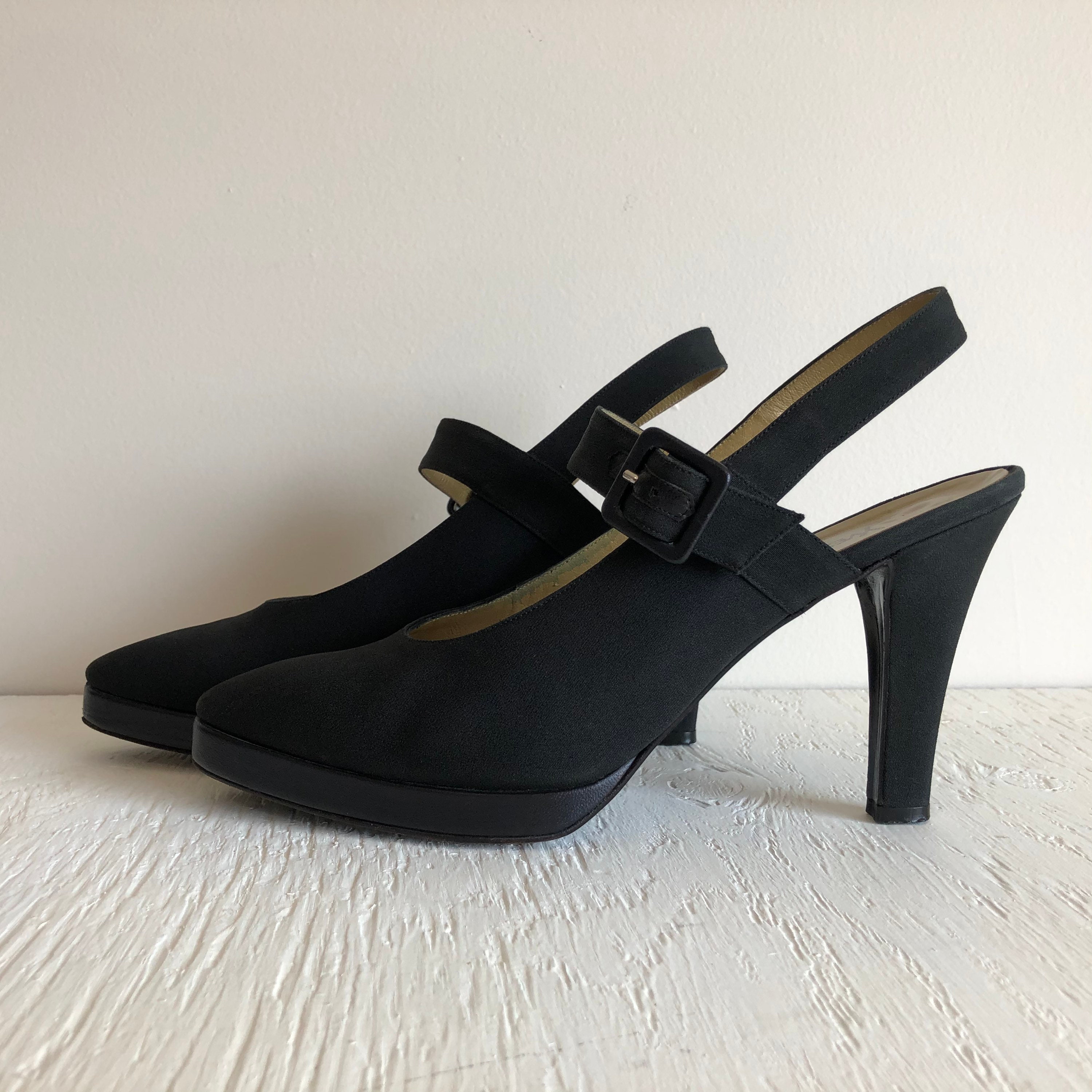 Yves Saint Laurent Shoes / Vintage Designer Shoes / Black High - Etsy ...