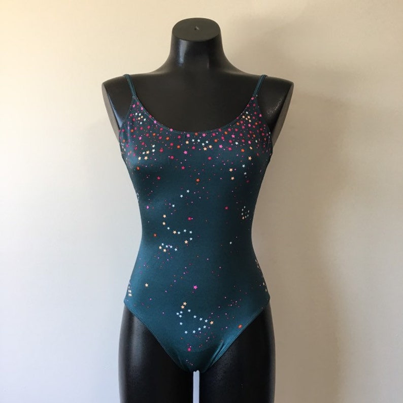 Vintage 80s DANSKIN Swimsuit or Sports Wear Bodysuit One Piece with Matching Skirt Spandex Skirt Vintage Onesie Festival Wear