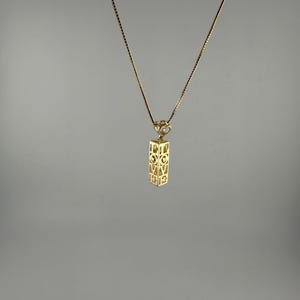 14K Solid Gold Love Bar Pendant – Anniversary Gift