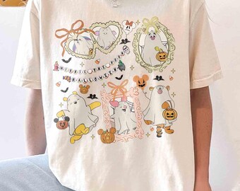 Retro Komfort Farben Winnie The Pooh Halloween Shirt, Winnie Pooh und Freunde T-Shirt, Disney Ghost Shirt, Halloween Kid Shirt, süßes Disney T-Shirt