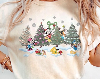 Vintage Disney Christmas Tree Shirt, Mickey And Friends Christmas Shirt, Vintage Disney Christmas Shirt, Disney Matching Christmas Tee, gift