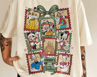 Retro Kokette Mickey und Freunde Weihnachtshemd, Disneyland-Weihnachtshemd, Mickey Merry Christmasparty-T-Stück, Weihnachtsfamilien-Hemd
