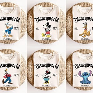 Retro Disneyworld Full Characters Shirt, Mickey and Friends Shirt, Disneyworld Trip 2025 Shirt, Disney Group Shirts, Disney Family Shirts