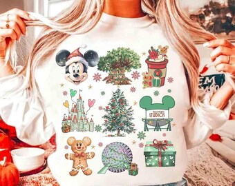 Comfort Color Disney Coquette Bows Gingerbread Christmas Tree Shirt, Mickey's Very Merry Xmas Party 2025 Tee, Disneyland Family Shirt