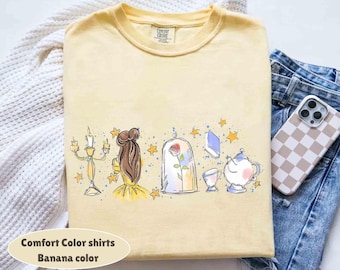 Watercolor Disney Belle Princess Shirt, Beauty and the Beast Tee, Tale as old as time, Girly aesthetic Disney Girls trip tee, Magic Kingdom