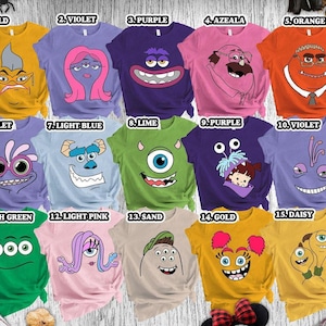 Monsters Characters Costume Face Shirt, Monsters Matching Family Shirt, Funny Characters Halloween Gifts, Monsters Face Group T-Shirt