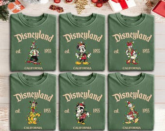 Vintage Disneyland Christmas All Characters Shirt, Mickey And Friends Christmas Shirt, Disney Christmas Family Shirts, Disney Holiday Shirt