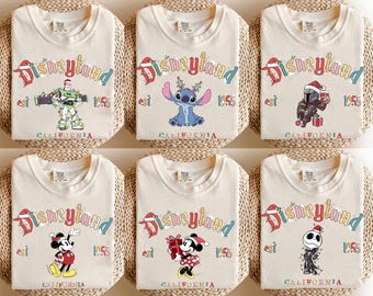 Vintage Disneyland Christmas All Characters Shirt, Mickey And Friends Christmas Shirt, Disney Christmas Family Shirts, Disney Holiday Shirt