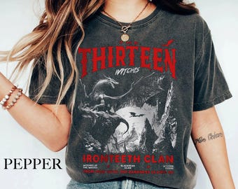 The Thirteen Shirt, Throne Of Glass T-Shirt Manon Blackbeak Ironteeth Witches Dorian Haviliard SJM Merch Terrasen Bookish Shirt Booktok Tee
