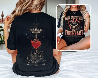 Koszulka Throne Of Glass Fan Comfort Colors, Koszulka Fireheart Aelin, Kingsflame The Thirteen, Koszulki Aelin Galathynius
