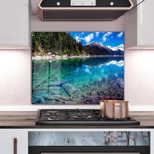Couvercle de cuisinière / Décoration de cuisine / Dosseret de cuisine / Couvercle de cuisinière à gaz / Dosseret en verre trempé / Décoration murale de cuisine / Dosseret paysage