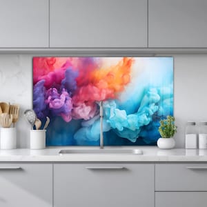 Dosseret coloré en verre trempé pour cuisinière, façade arrière de cuisinière, crédence en verre, couvercle supérieur de cuisinière, planche à découper et à nouilles, décoration de cuisine