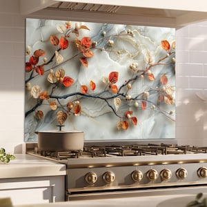 Fleurs, crédence en verre trempé pour cuisinière, façade arrière de cuisinière, crédence en verre, couvercle de cuisinière, planche à découper et à nouilles, décoration de cuisine