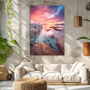 Tempered Glass Wall Art, Scenery Glass Wall Decor, Home Decor, Living Room Wall Art, Decor For Bedroom, Extra Large Wall Art, Wall Hanging