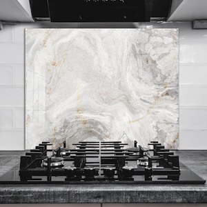 Couvercle de dessus de cuisinière/Décoration de cuisine/Dosseret de cuisine/Couvercle de cuisinière à gaz/Dosseret en verre trempé/Décoration murale de cuisine/Dosseret en marbre