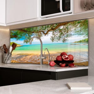 Couvercle de cuisinière / Décoration de cuisine / Dosseret de cuisine / Couvercle de cuisinière à gaz / Dosseret en verre trempé / Décoration murale de cuisine / Dosseret paysage