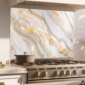 Dosseret en verre trempé marbré pour cuisinière, façade arrière de cuisinière, crédence en verre, couvercle de dessus de cuisinière, planche à découper et à nouilles, décoration de cuisine
