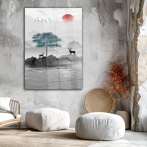 Tempered Glass Wall Art, Abstract Glass Wall Decor, Home Decor, Decor For Bedroom, Extra Large Wall Art, Glass Painting, Gift For Her