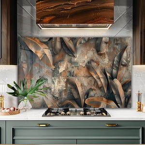 Cache supérieur de cuisinière, décoration de cuisine, dosseret de cuisine, housse de cuisinière à gaz, dosseret en verre trempé, décoration murale de cuisine, cadeau de pendaison de crémaillère