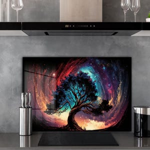 Kitchen Decor / Kitchen Backsplash / Chopping Board / Tempered Glass Backsplash / Kitchen Wall Decor / Fantastic Tree Of Life Backsplash
