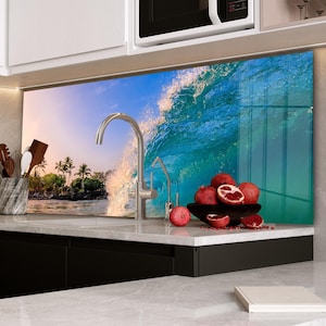 Couvercle de cuisinière / Décoration de cuisine / Dosseret de cuisine / Couvercle de cuisinière à gaz / Dosseret en verre trempé / Décoration murale de cuisine / Dosseret paysage