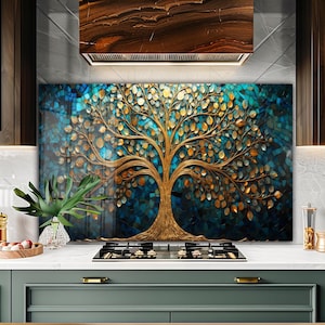 Couvercle de cuisinière / Décoration de cuisine / Dosseret de cuisine / Couvercle de cuisinière à gaz / Dosseret en verre trempé / Décoration murale de cuisine / Dosseret paysage