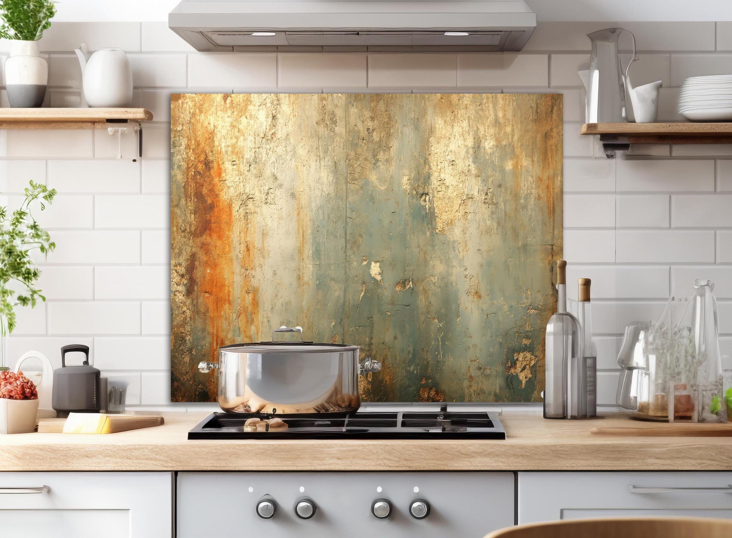 Copper Tempered Glass Stove Backsplash: Heat & Moisture Resistant