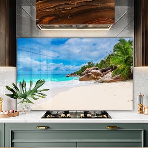 Couvercle de cuisinière/Décoration de cuisine/Dosseret de cuisine/Couvercle de cuisinière à gaz/Dosseret en verre trempé/Décoration murale de cuisine/Dosseret de paysage