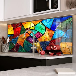 Dosseret en verre trempé, dosseret de cuisine en verre inoxydable, dosseret de cuisine derrière la cuisinière, dosseret de cuisine, cadeau de pendaison de crémaillère