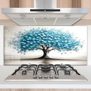 Kitchen Decor / Kitchen Backsplash / Chopping Board / Tempered Glass Backsplash Tile / Kitchen Wall Decor / Tree Of Life Kitchen Backsplash