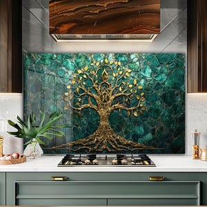 Couvercle de cuisinière / Décoration de cuisine / Dosseret de cuisine / Couvercle de cuisinière à gaz / Dosseret en verre trempé / Décoration murale de cuisine / Dosseret paysage