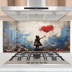 Dosseret en verre trempé - La vie est courte - Art de rue - Décoration de cuisine avec impression sur verre - Graffiti - Couvercle de cuisinière - Carrelage en verre pour dosseret