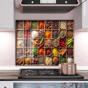 Couvercle de cuisinière / Décoration de cuisine / Dosseret de cuisine / Couvercle de cuisinière à gaz / Dosseret en verre trempé / Décoration murale de cuisine / Dosseret paysage