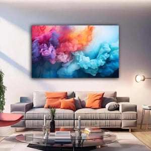 Colorful Abstract Tempered Glass Wall Art, Extra Large Wall Decor, Living Room Decor, Glass Painting, Decor for Bedroom, Housewarming Gift