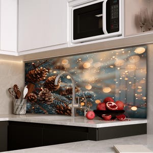 Tree of Life Backsplash, Tempered Glass Kitchen Splashback, Custom Backsplash for Kitchen Wall, Heat Resistant Backsplash Tile, Backsplash