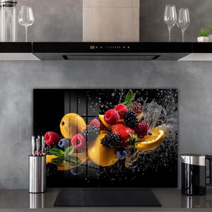 Fruits Kitchen Decor / Kitchen Backsplash / Chopping Board / Tempered Glass Backsplash / Kitchen Wall Decor / High Quality Fruits Backsplash